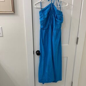 Blue Halter Midi Dress